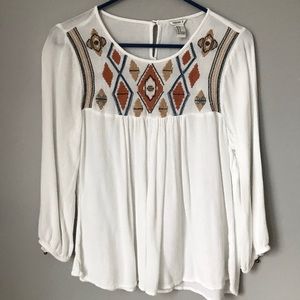 forever 21 embroidered blouse